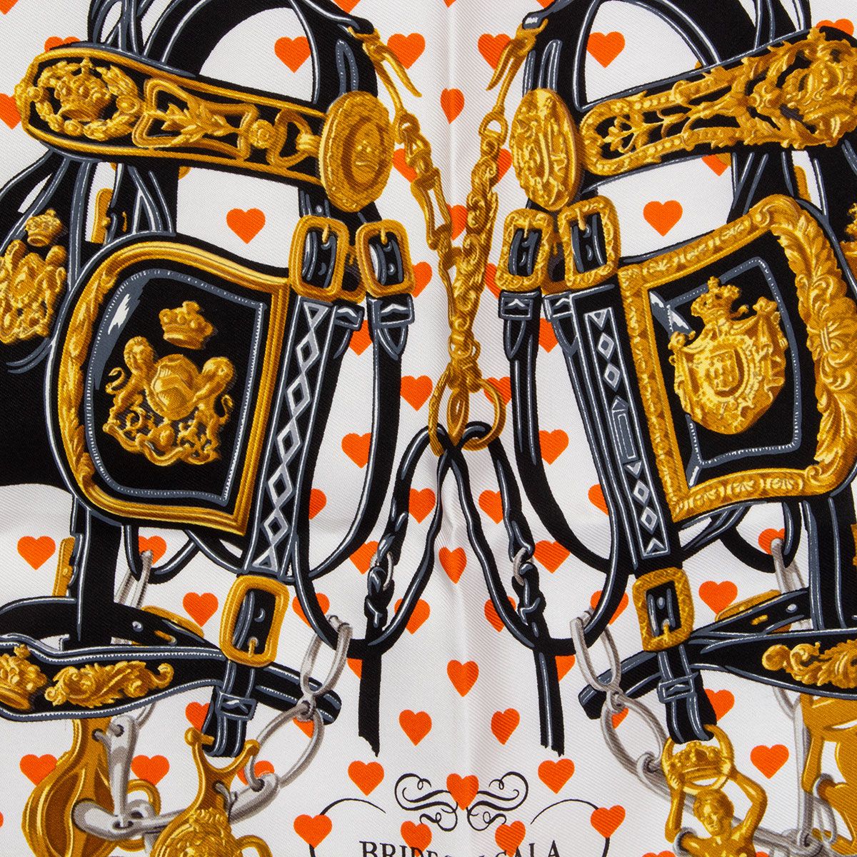 Hermes Brides De Gala Love 45 Pocket Scarf Blanc/Orange/Noir