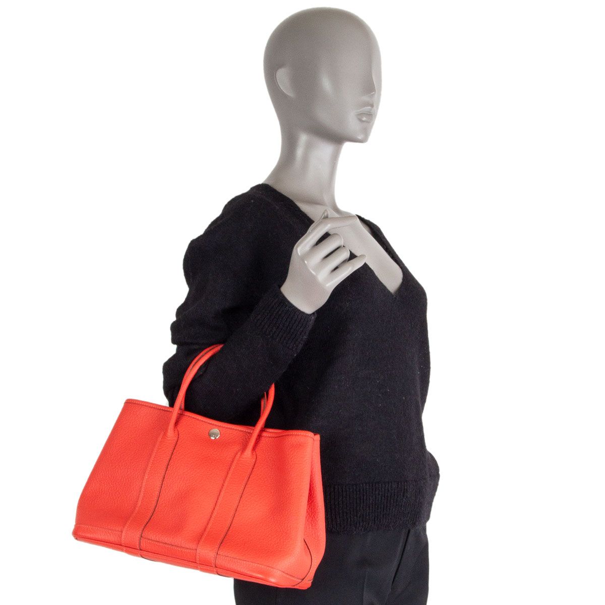 Hermes Garden Party 30 Coral Capucine Vache Country Leather
