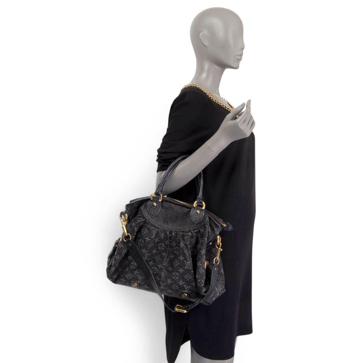 Louis Vuitton Black Monogram Denim Neo Cabby MM Handbag, Luxury