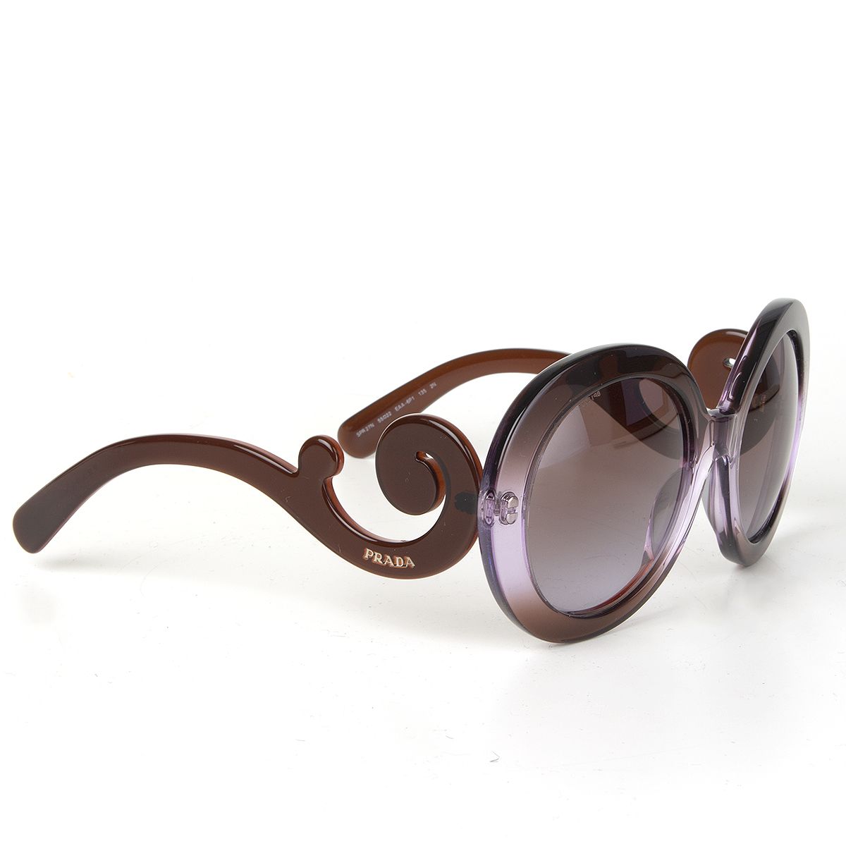 Designer inspired round oversized Curlycue frame with baroque swirl sunglasses 