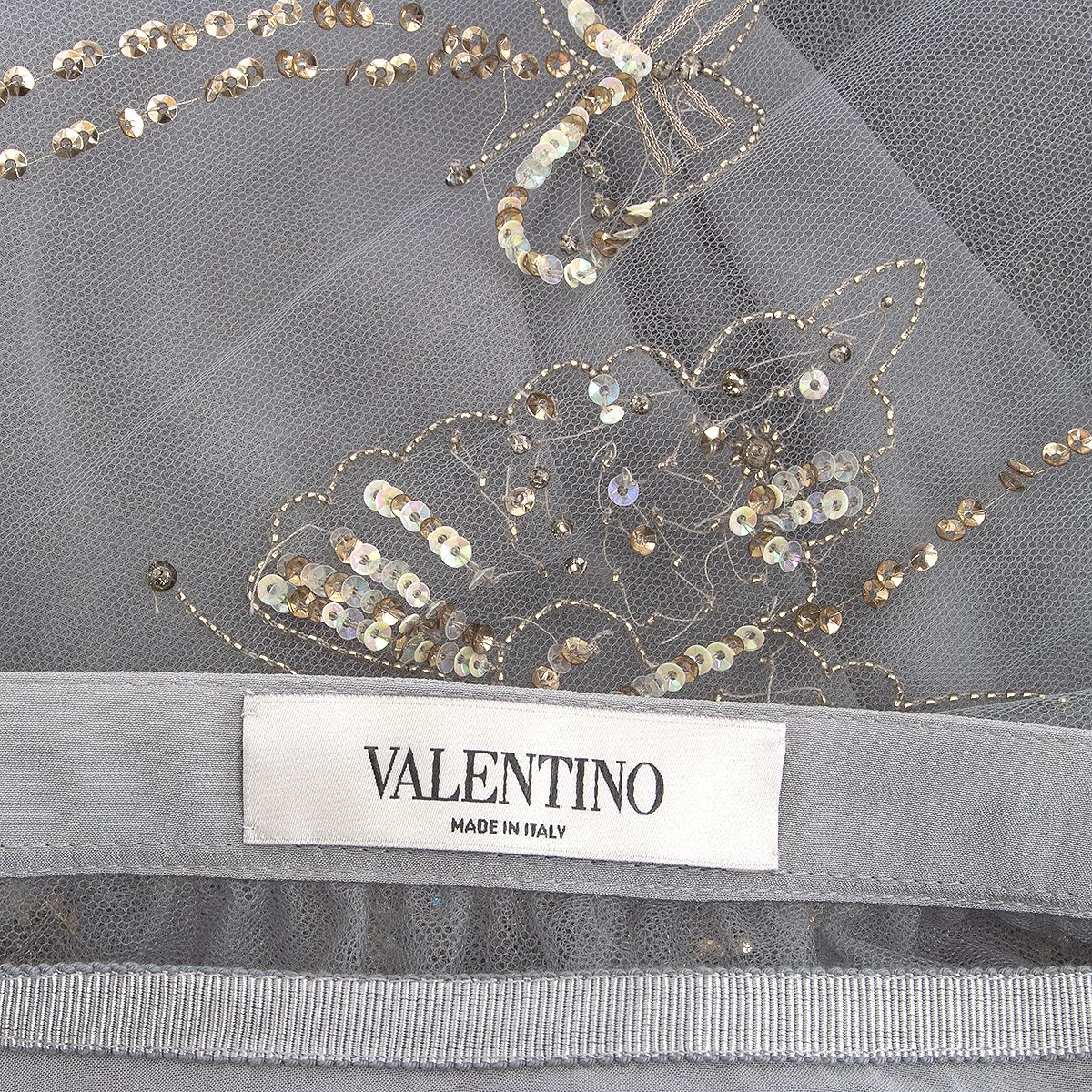 Valentino Butterfly Embroidered Tulle Midi Skirt