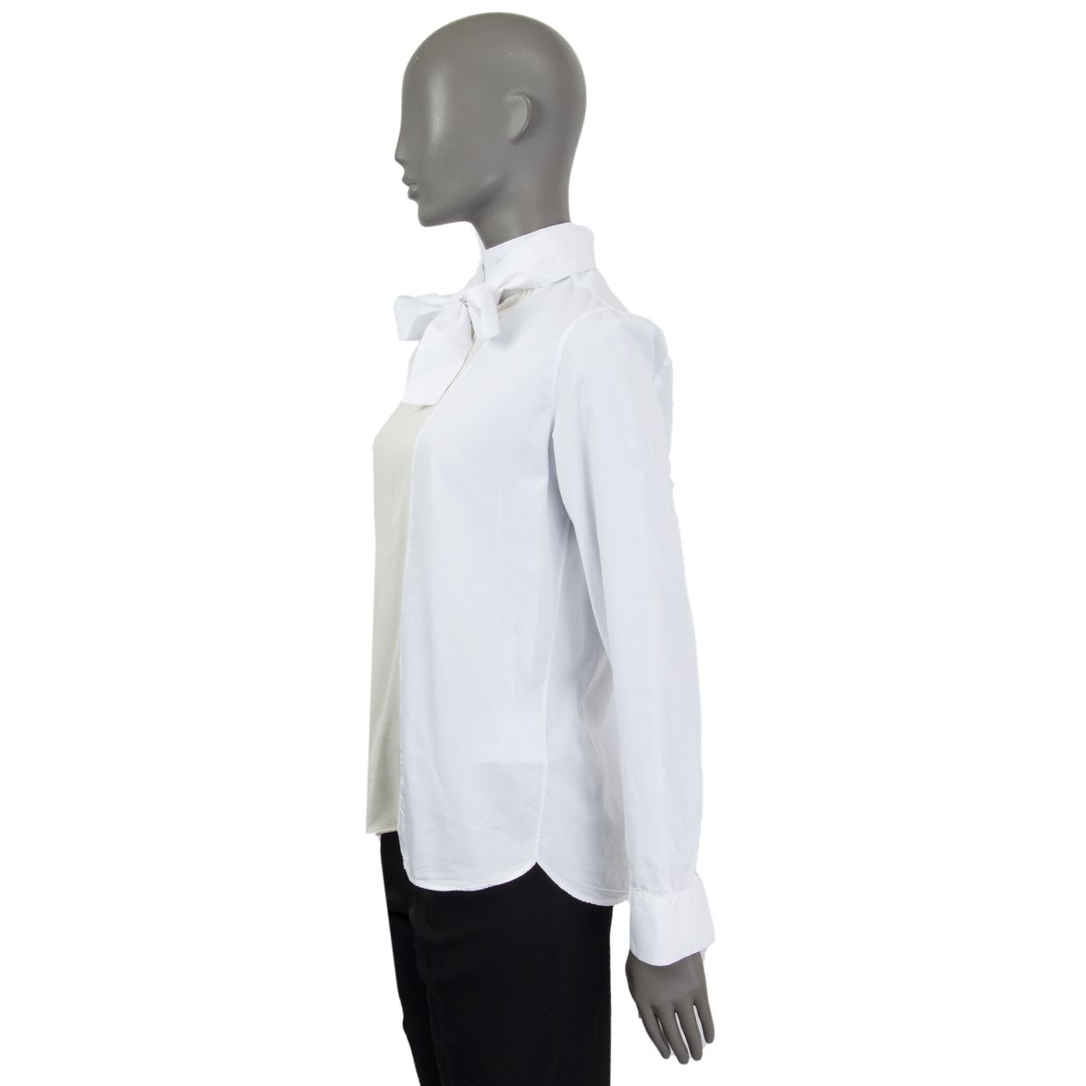 White Shirt Buttoned Back Silk Cotton
