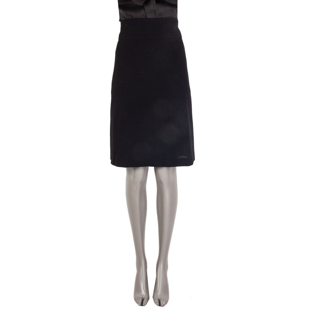 Saint Laurent Midi Skirt in Black Womens Clothing Skirts Knee-length skirts 
