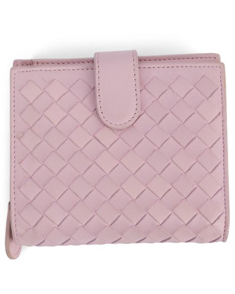 Bottega Veneta Intrecciato Compact Wallet Light Pink Nappa