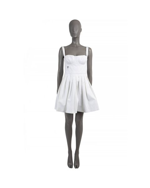 Christian Dior 2017 Pleated Mini Dress White
