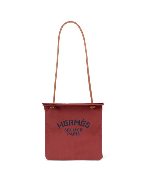 Hermès Aline Grooming Bag Toile Swift Rouge H/Gold H068487CKAB