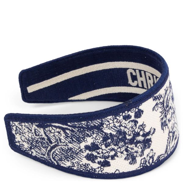 Christian Dior Toile De Jouy Headband Navy/White