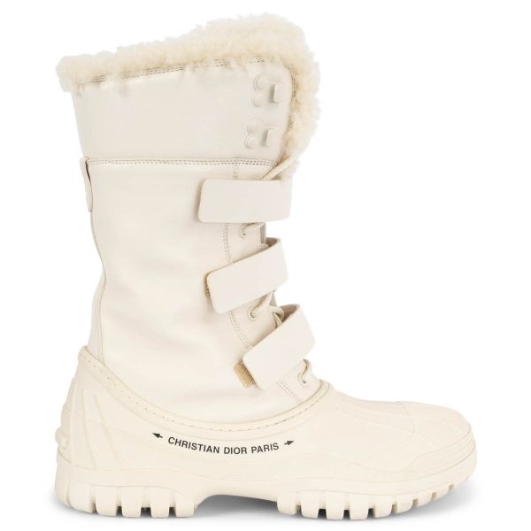 Christian Dior D-Venture Combat Snow Boots Ivory 39.5
