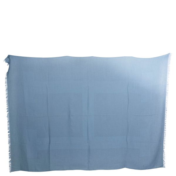 Hermès Chevron 200 x 140 Stole Blue Cashmere/Wool