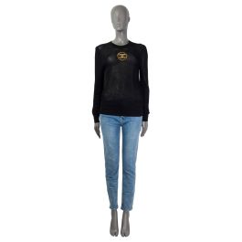 Chanel 2019 Sequin CC Mesh Sweater Black 19P