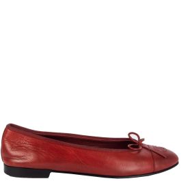 Chanel Classic Ballet Flats Burgundy Leather