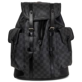 Louis Vuitton Black & Orange Trim Christopher Backpack worn by