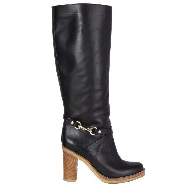 Gucci Lillian Horsebit Boots Black Patent Leather
